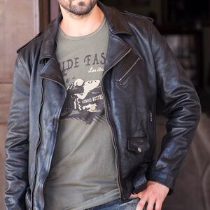 HEROES MOTORCYCLES Jacket Leather Perfecto "Jesse M" NWT